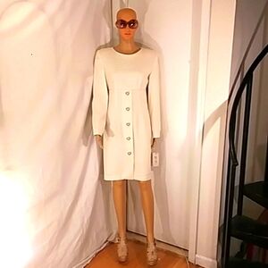 🔥 NWT Rim (New York) Cream Gold Button Shift Dress